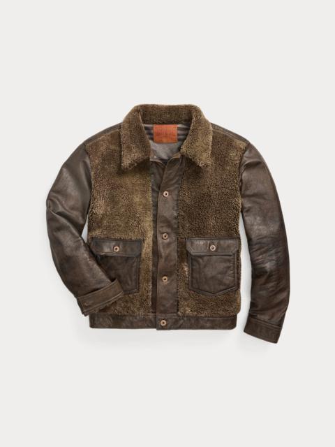 RRL by Ralph Lauren Shearling-Paneled Leather Jacket