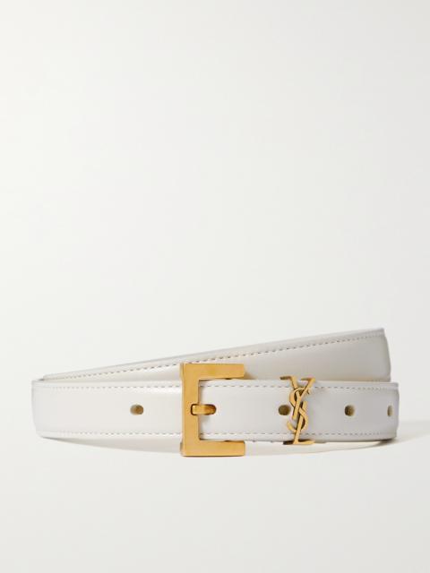 SAINT LAURENT Cassandre Leather Belt