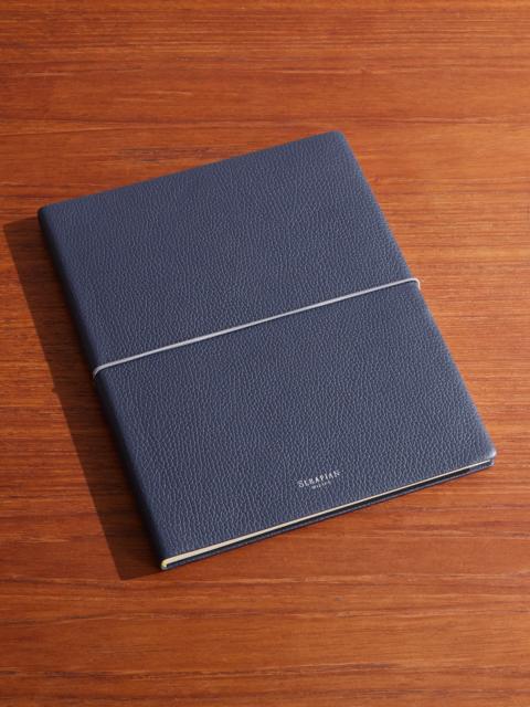 Serapian Large Logo-Print Full-Grain Cachemire Leather Notebook