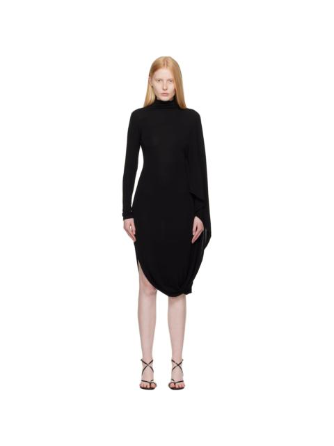 Stella McCartney Black Asymmetric Cape Midi Dress