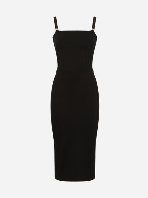 Dolce & Gabbana Jersey calf-length dress with DG embellishment