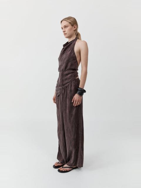ST. AGNI Jacquard Relaxed Pants - Chocolate Plum