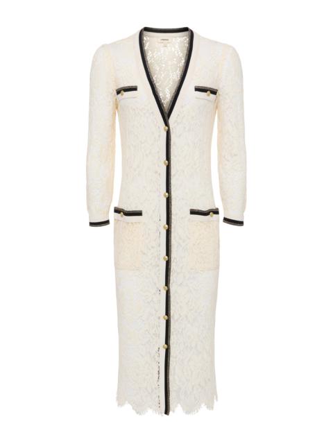 L'AGENCE Whisper Lace Cardigan Dress