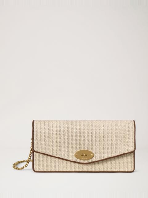 Mulberry Darley Clutch Ecru & Bright Oak Raffia & Leather Trim