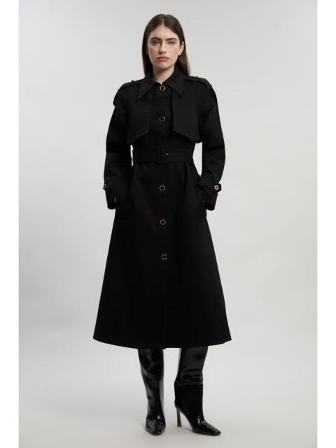 KAREN MILLEN Pleated Back Trench Coat
