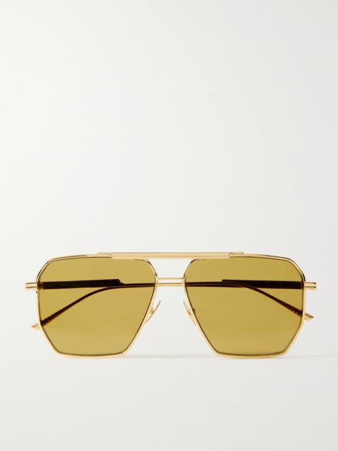 Bottega Veneta Aviator-style gold-tone sunglasses Gold
