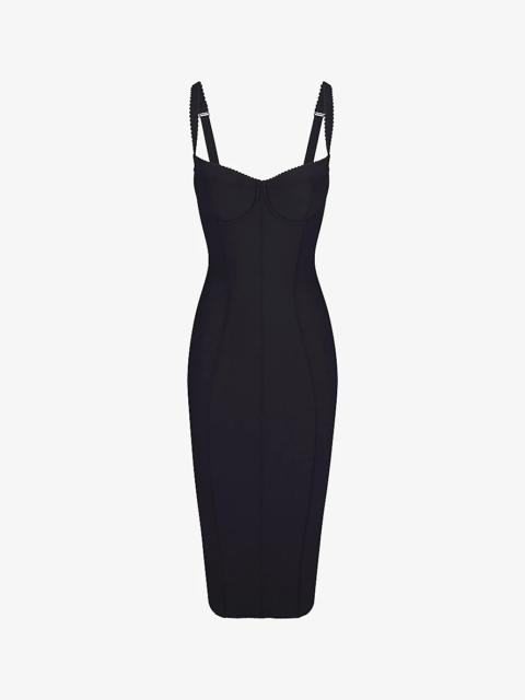 SKIMS Dolce & Gabbana x SKIMS picot-trim slim-fit stretch-woven midi dress