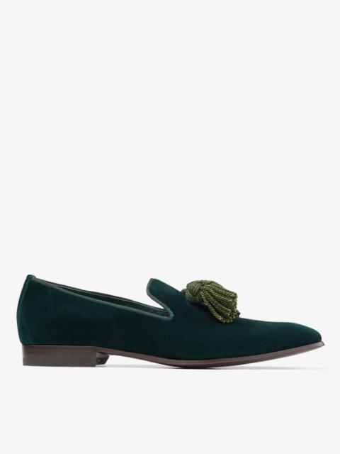 JIMMY CHOO Foxley/M
Dark Green Velvet Slippers