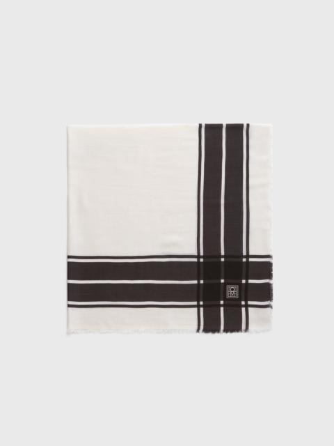 Totême Wool silk blanket scarf black/ecru