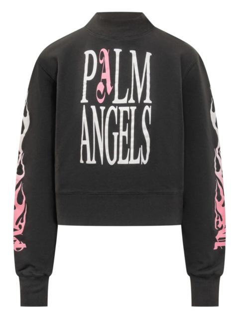 Palm Angels flame-print long-sleeve sweatshirt