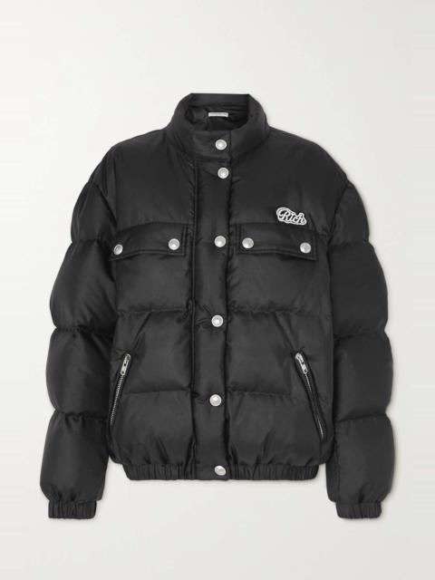 Alessandra Rich Embroidered quilted shell down jacket