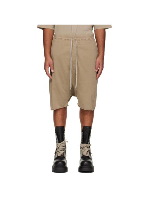 Rick Owens DRKSHDW Taupe Concordians Drawstring Pods Shorts