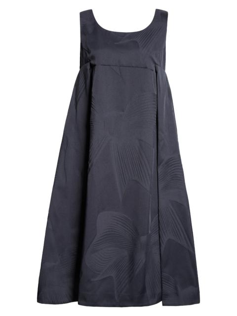 Bow Jacquard Sleeveless Midi Dress