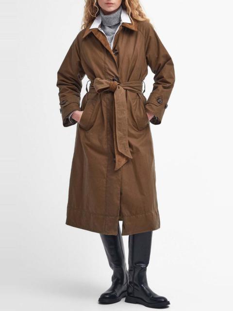 Barbour Marianne Waxed Cotton Trench Coat in Copper Sand/Ancient Tartan at Nordstrom