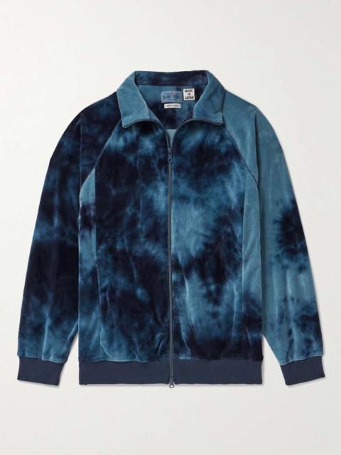 Blue Blue Japan Kagozome Tie-Dyed Cotton-Blend Velour Track Jacket