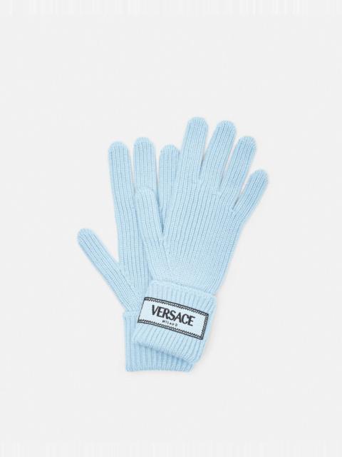 VERSACE 90s Vintage Logo Knit Gloves