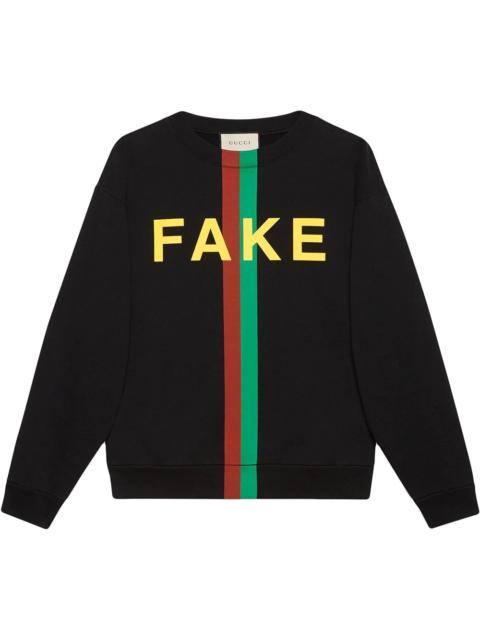 GUCCI Fake/Not print organic-cotton sweatshirt