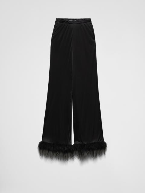 パンツ PRADA BLACK SATIN WIDE-LEG PANT Prada Black Satin Wide-leg Pant | italist | REVERSIBLE