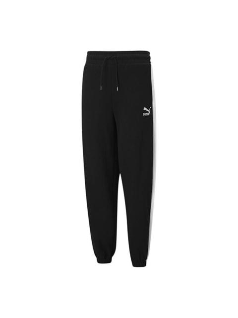 PUMA (WMNS) PUMA Classics Relaxed Joggers Logo Printing Sports Trousers Black 530282-01