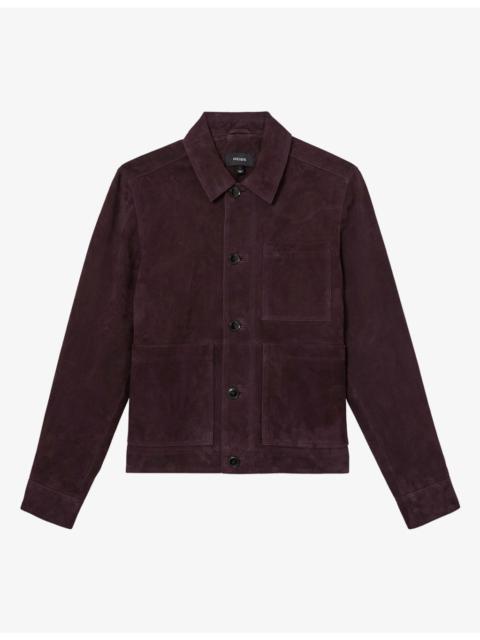REISS Wilstead Patch-Pocket Suede Jacket