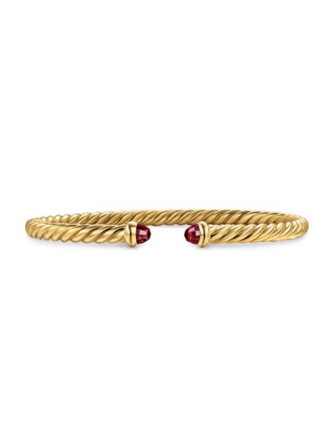 DAVID YURMAN Women's Cablespira Flex Bracelet in 18K Yellow Gold - Rhodolite Garnet