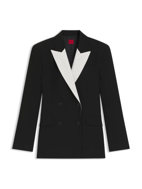 HUGO REGULAR-FIT BLAZER WITH CONTRAST LAPELS