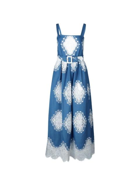 BORGO DE NOR Nina lace belted maxi dress