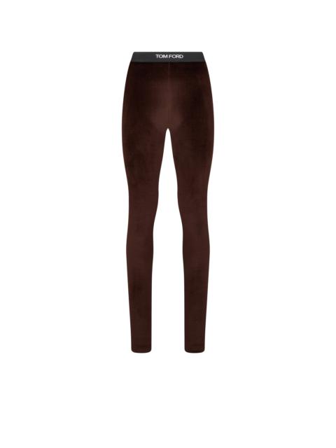 TOM FORD STRETCH LUSTROUS VELOUR SIGNATURE LEGGINGS