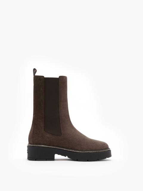 RENE CAOVILLA BIKA BROWN ANKLE BOOT WITH CRYSTALS 50