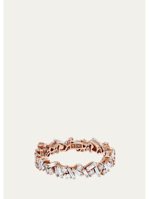 SUZANNE KALAN 18K Rose Gold Diamond Fireworks Eternity Band Ring