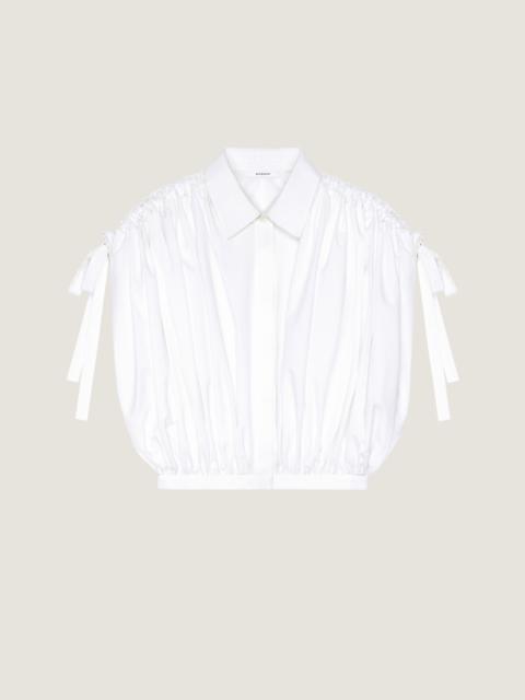Givenchy CROPPED SHIRT IN POPLIN WITH RUCHED DETAILS