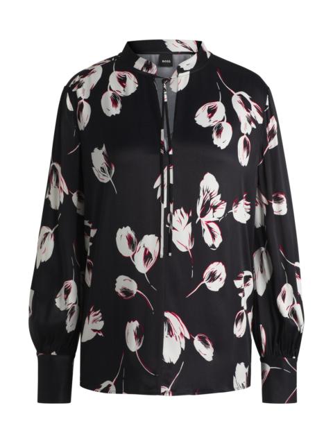 BOSS RELAXED-FIT BLOUSE WITH TULIP PRINT