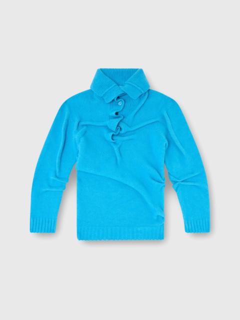 Diesel BUTTON-NECK JUMPER IN WRINKLED BOILED KNIT
