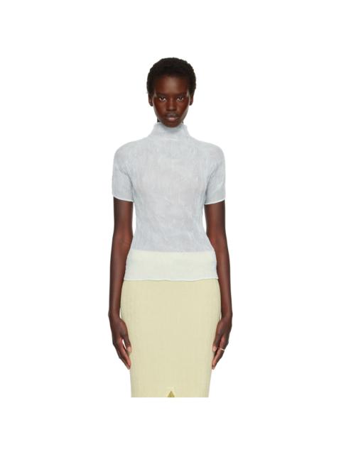 ISSEY MIYAKE Blue Chiffon Twist 1 Top