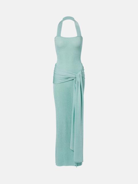 AYA MUSE Knitted lamé maxi dress