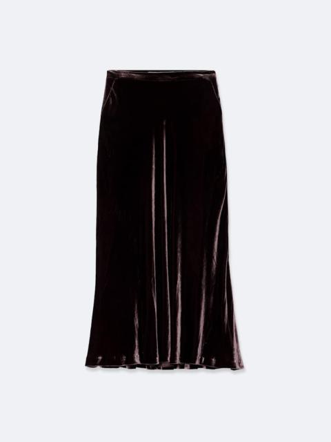 ALLSAINTS NALIA VELVET MIDI SKIRT