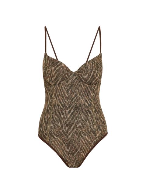 RAMY BROOK Women's Jayda Metallic One-Piece Swimsuit - Beach Brown