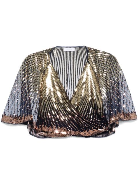 rabanne sequin embellished blouse