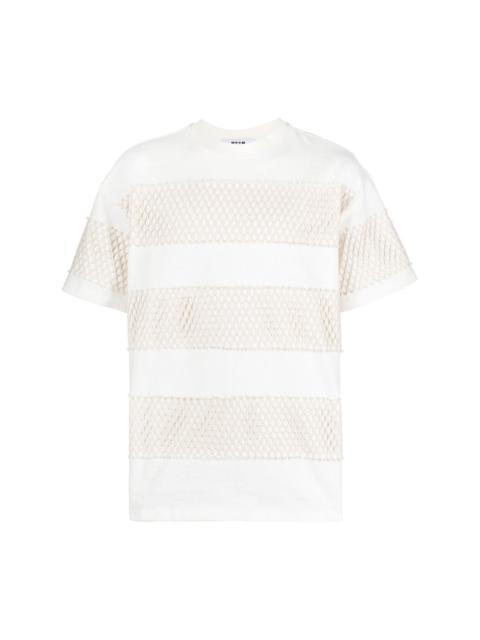 mesh-panel short-sleeved T-shirt
