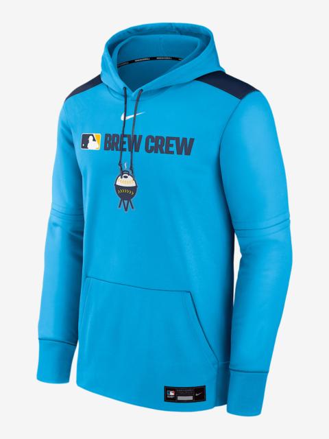 Nike Milwaukee Brewers Authentic Collection City Connect Men's Nike Therma MLB Pullover Hoodie