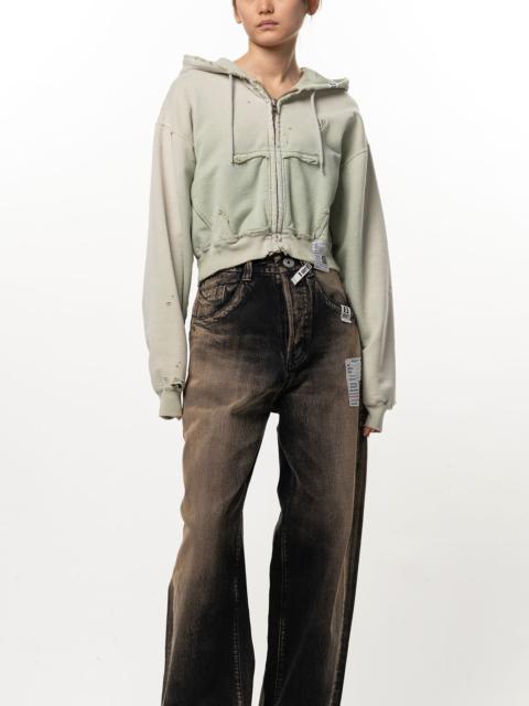 Maison MIHARAYASUHIRO Sun Faded Like Cropped Zip-up Hoodie