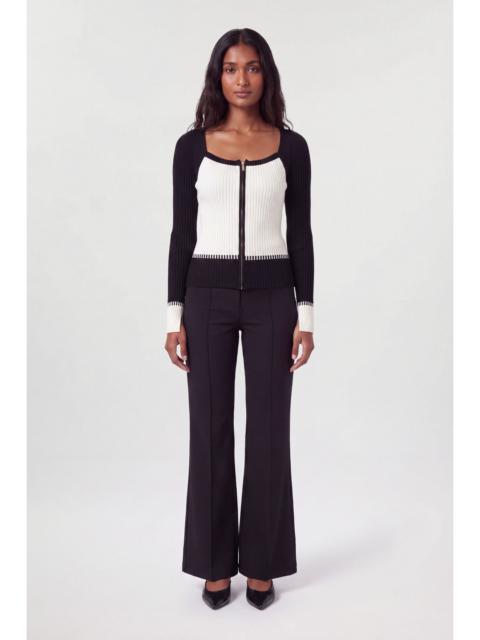 KAREN MILLEN Block Colour Racked Rib Knitted Bomber