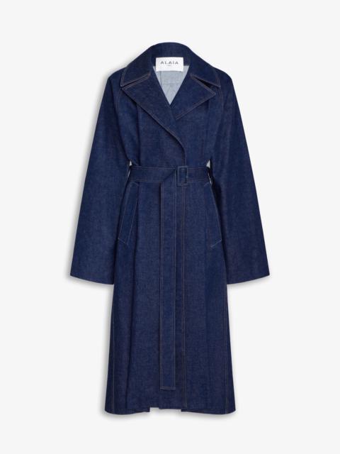 Alaïa DENIM BELTED TRENCH