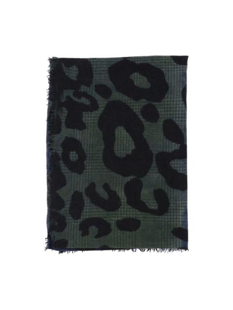 Faliero Sarti leopard-print fringed scarf