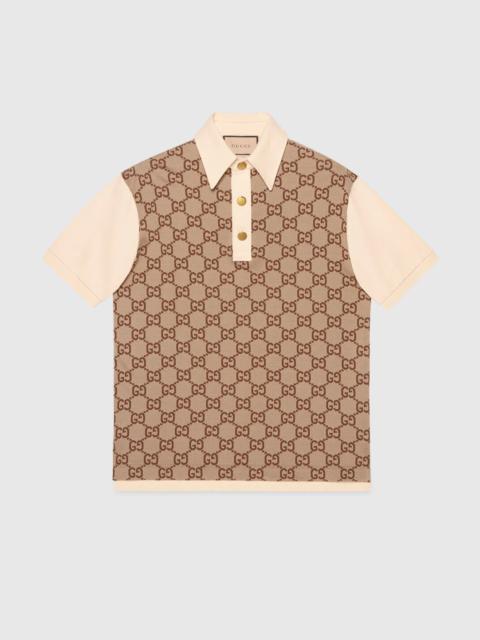GUCCI Jumbo GG cotton silk jacquard polo