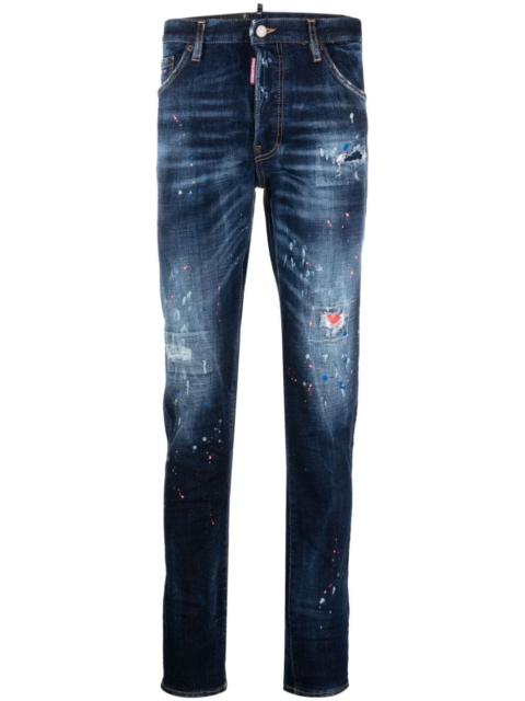 DSQUARED2 멋진 Guy paint-splatter 스키니 청바지