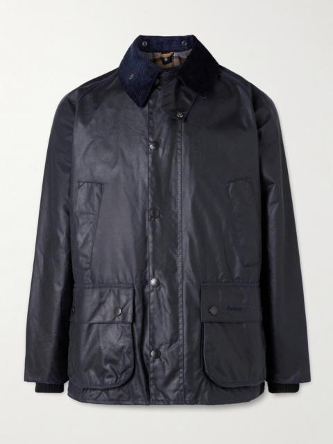 Barbour Bedale Corduroy-Trimmed Waxed-Cotton Jacket