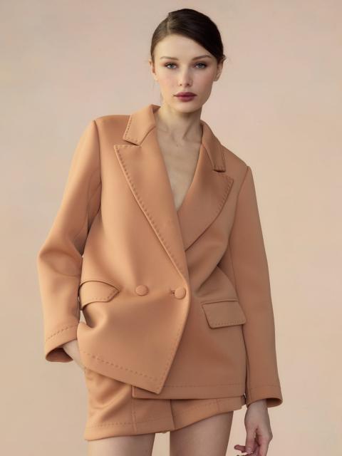 CYNTHIA ROWLEY Bonded Pick Stitch Jacket