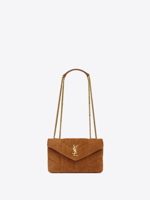 SAINT LAURENT puffer toy bag in quilted suede