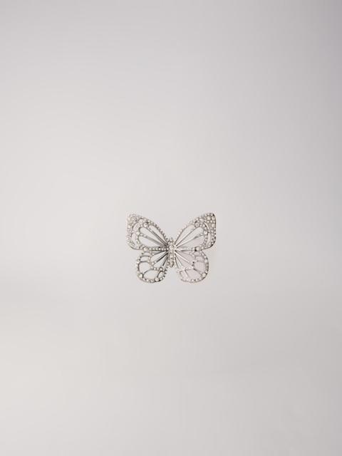 maje Rhinestone butterfly ring